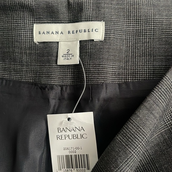 Banana Republic Gray Wool Little Bit Stretch  Skirt 2 ( Waist 26”) Made In Italy - Picture 7 of 8